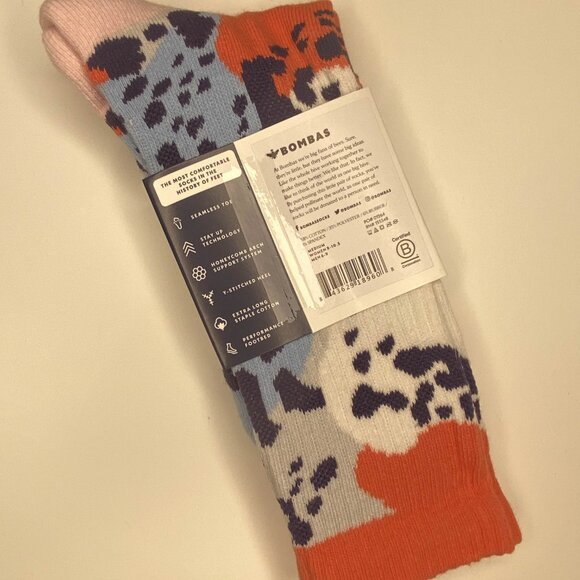 [6 Pack] Bombas Moonbeam Leopard Camo Medium Calf Socks